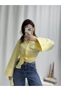 Elina Yandan Bağlamalı Gömlek - Sarı