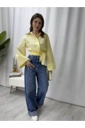 Elina Yandan Bağlamalı Gömlek - Sarı