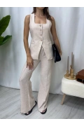 Fiona Yelekli Takım-Krem