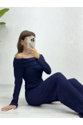 Mindy Madonna Yaka Takım-Lacivert