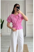 Kelly Gömlek Bluz - Pembe