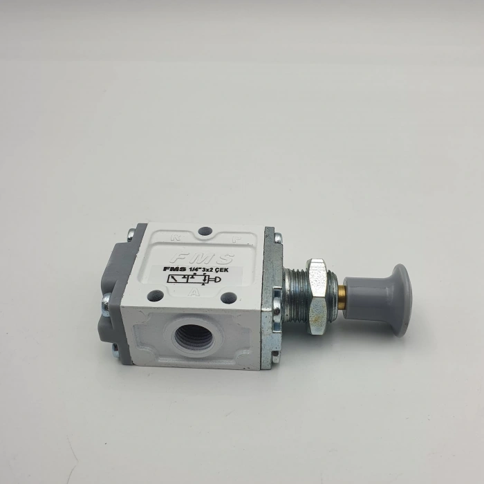 Pnömatik Valf Ventil Çekmeli 1/4 - 3/2