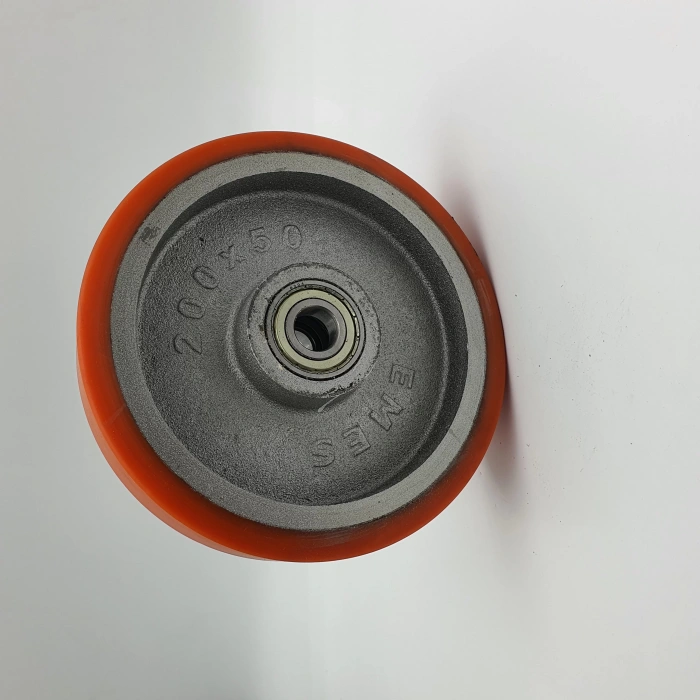 Transpalet Tekeri Döküm Poliüretan Kaplamalı Bilyalı Rulmanlı 200x50x20