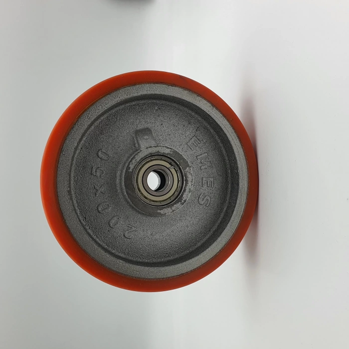 Transpalet Tekeri Döküm Poliüretan Kaplamalı Bilyalı Rulmanlı 200x50x20