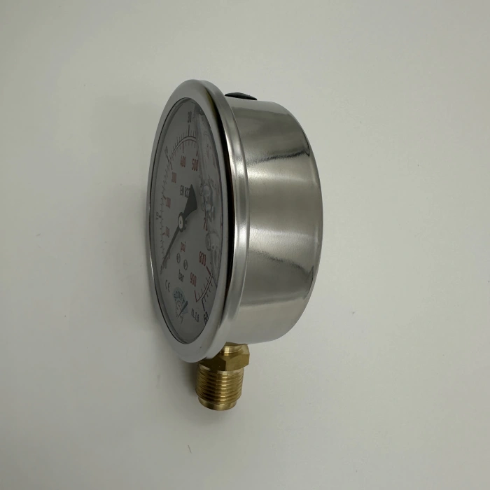 Manometre Gliserinli Alttan Çıkışlı Q100 - 0 - 60 Bar 1/2