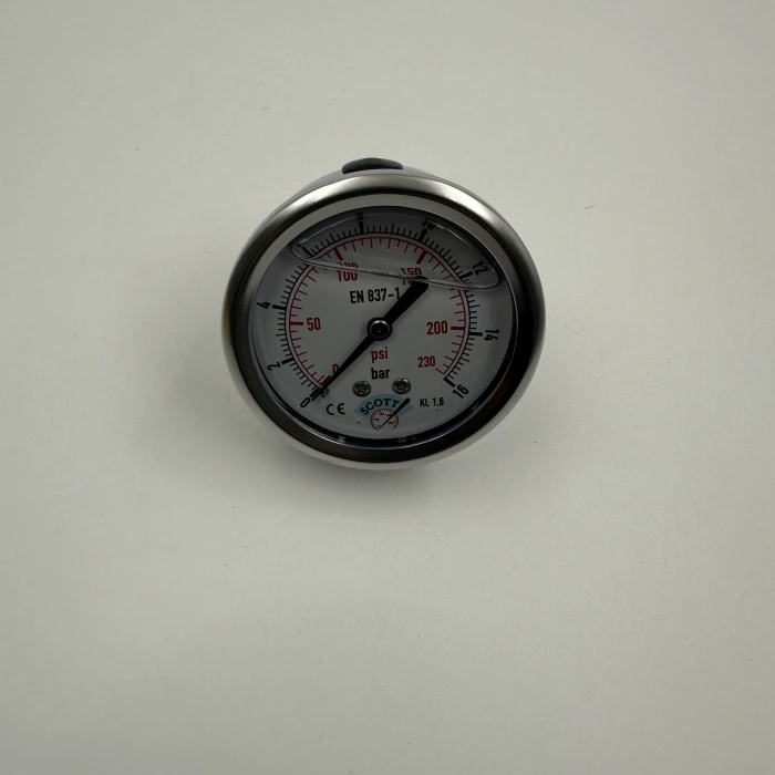 Manometre Gliserinli Arka Çıkışlı Q63 - 0 - 16 Bar 1/4