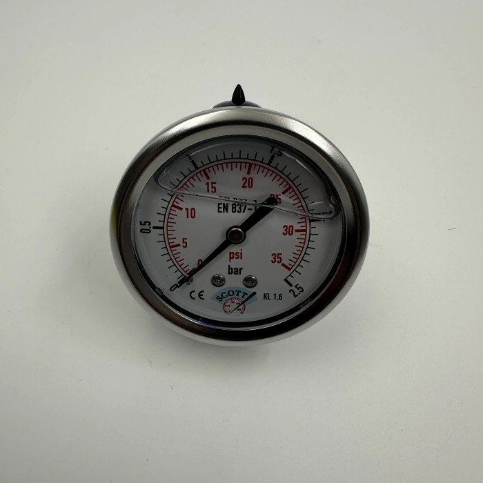 Manometre Gliserinli Arka Çıkışlı Q63 - 0 - 2.5 Bar 1/4