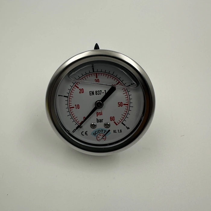 Manometre Gliserinli Arka Çıkışlı Q63 - 0 - 4 Bar 1/4