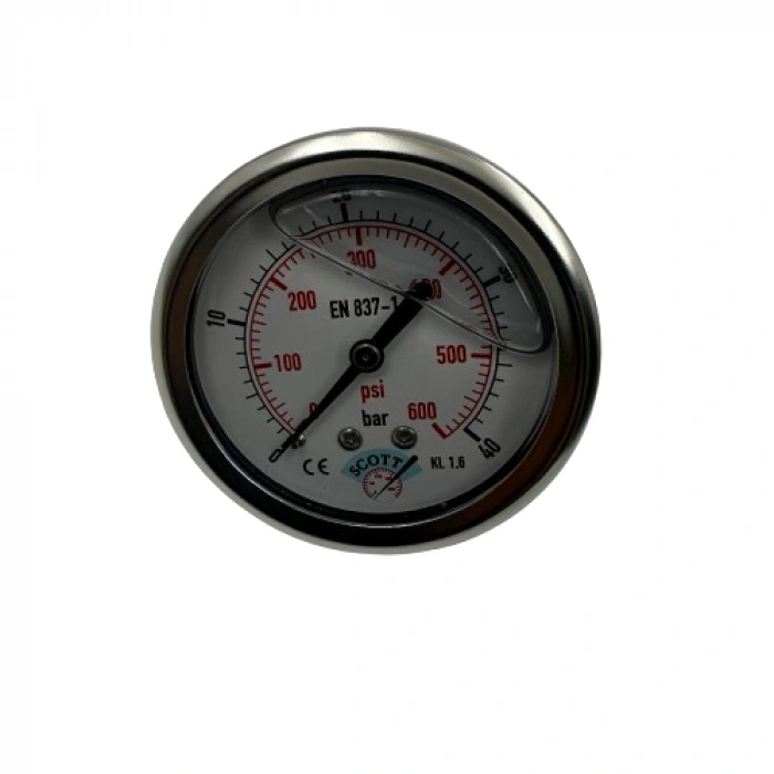 Manometre Gliserinli Arka Çıkışlı Q63 - 0 - 40 Bar 1/4