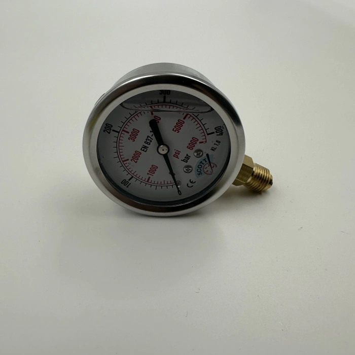 Manometre Gliserinli Alttan Çıkışlı Q63 - 0 - 400 Bar 1/4 A Tipi