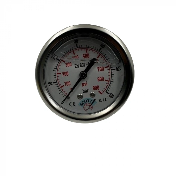 Manometre Gliserinli Arka Çıkışlı Q63 - 0 - 60 Bar 1/4