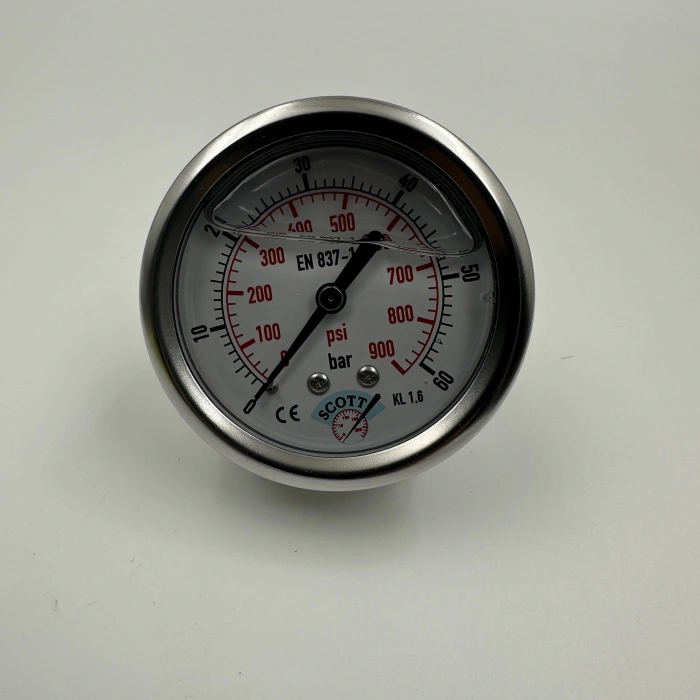 Manometre Gliserinli Arka Çıkışlı Q63 - 0 - 60 Bar 1/4