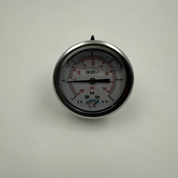 Manometre Gliserinli Arka Çıkışlı Q63 - 0 - 1 + 5 Bar 1/4