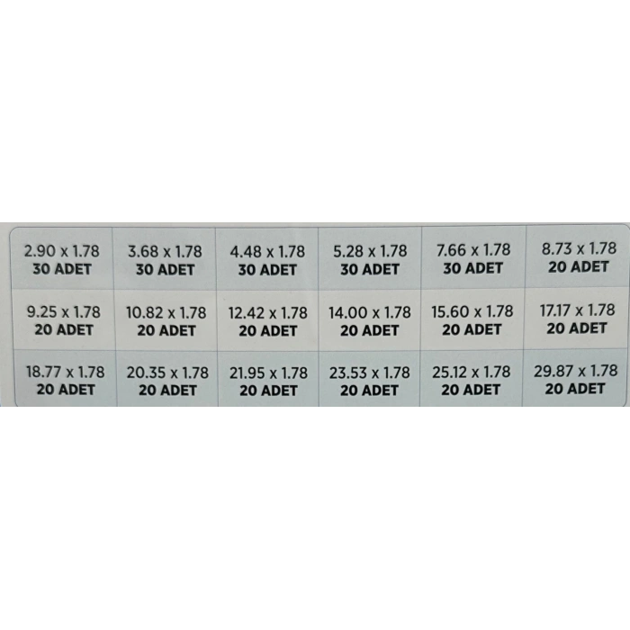 1.78 MM ORİNG SETİ 70 SHORE