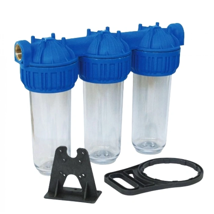 Su Filtresi Aktive Karbon Siliphoslu Kireç Önleyici Yıkanabilir Kartuşlu 3lü 10 - 3/4