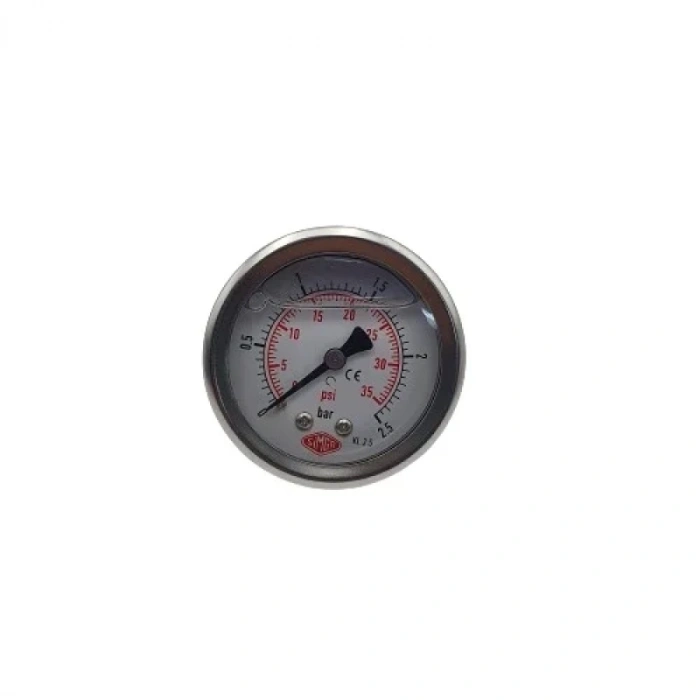 Manometre Gliserinli Arka Çıkışlı Q52 - 0 - 2.5 Bar 1/4