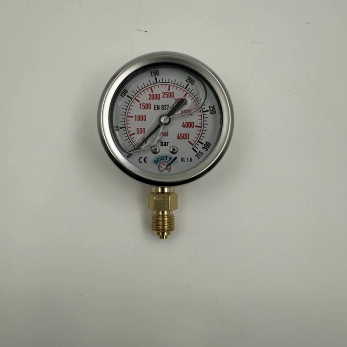 Manometre Gliserinli Alttan Çıkışlı Q63 - 0 - 315 Bar 1/4