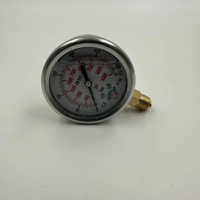 Manometre Gliserinli Alttan Çıkışlı Q63 - 0 - 315 Bar 1/4