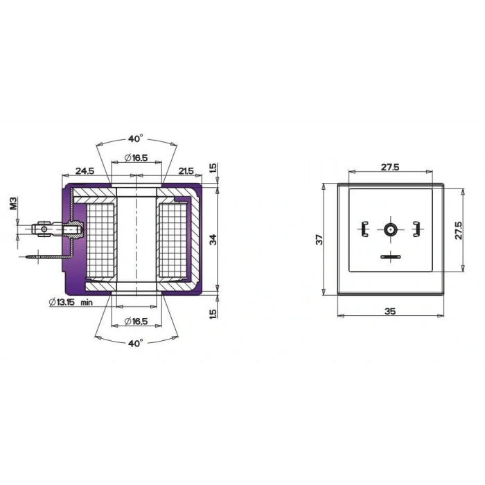 Gevax Valf Ventil Bobin 13.15mm - 12/24/110/220V Ac/Dc