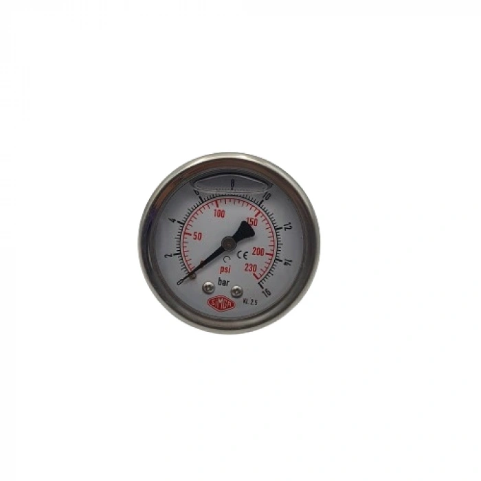 Manometre Gliserinli Arka Çıkışlı Q52 - 0 - 16 Bar 1/4