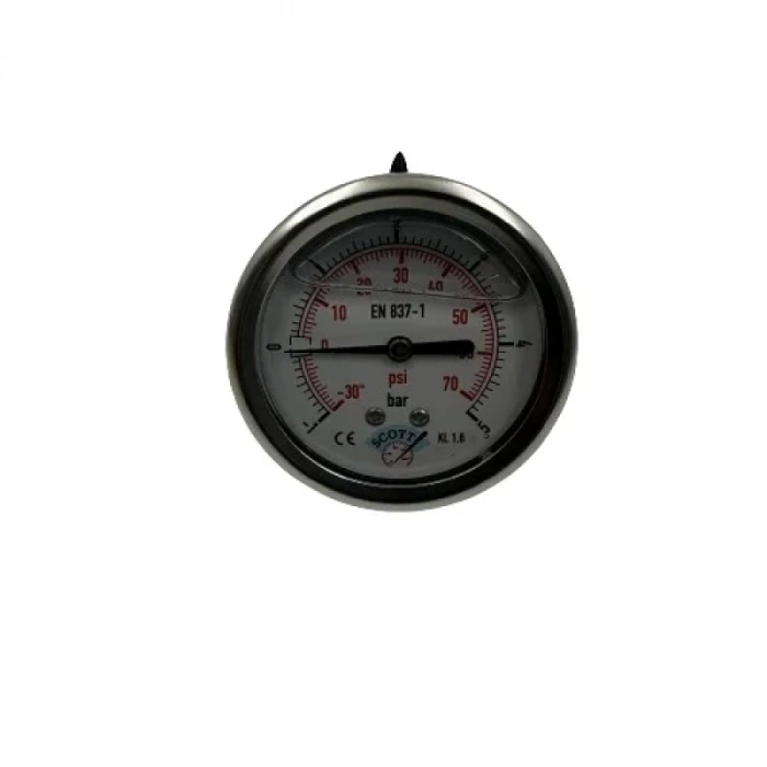 Manometre Gliserinli Arka Çıkışlı Q63 - 0 - 1 + 5 Bar 1/4