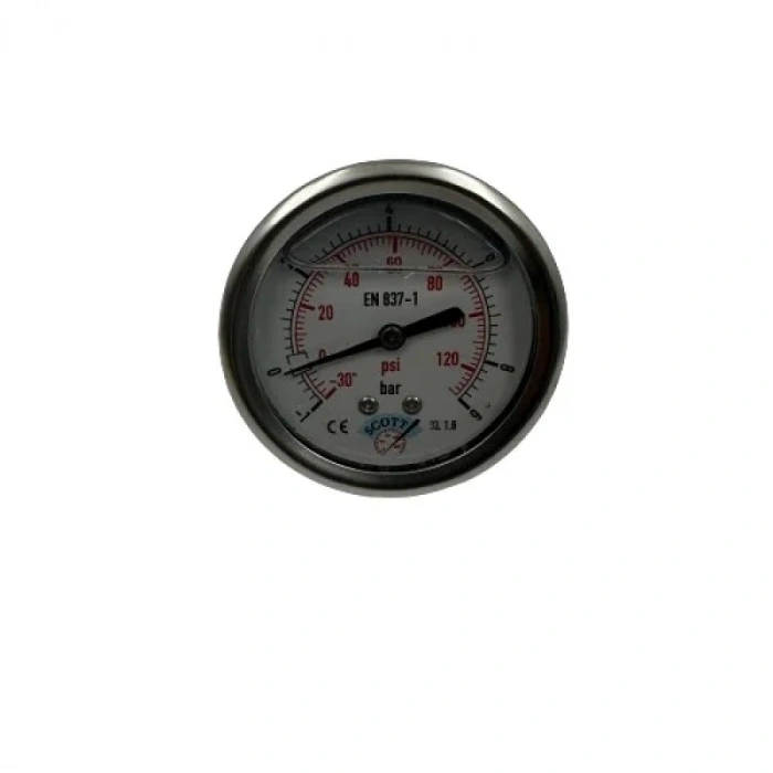Manometre Gliserinli Arka Çıkışlı Q63 - 0 - 1 + 9 Bar 1/4