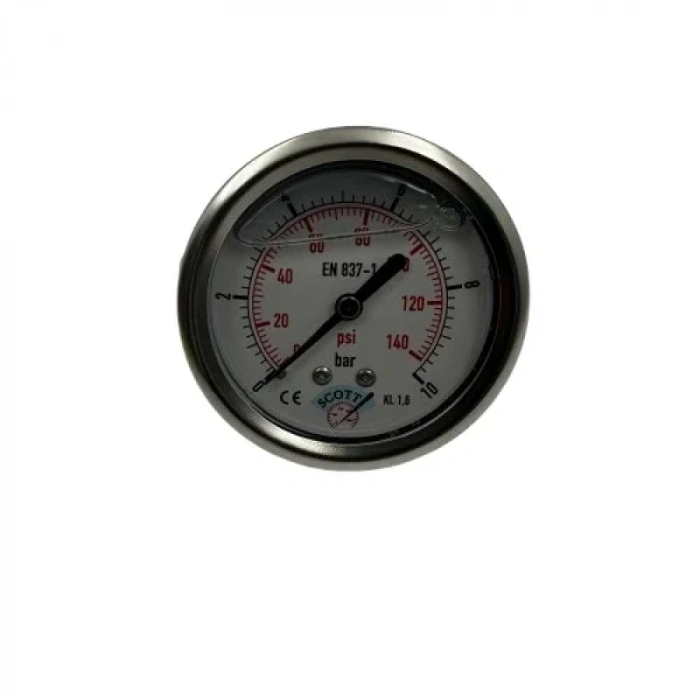 Manometre Gliserinli Arka Çıkışlı Q63 - 0 - 10 Bar 1/4