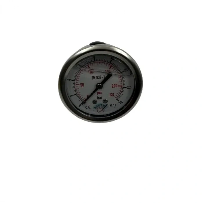 Manometre Gliserinli Arka Çıkışlı Q63 - 0 - 16 Bar 1/4