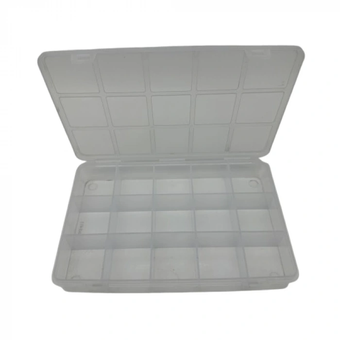 Organizer Plastik Kutu Box 15 Sabit Bölmeli 145x225x30mm