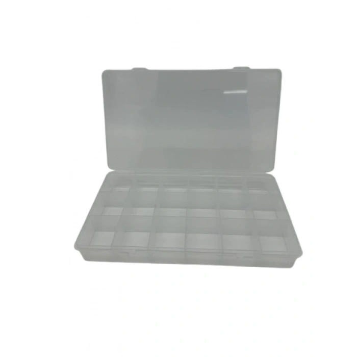 Organizer Plastik Kutu Box 18 Sabit Bölmeli 145x255x35mm
