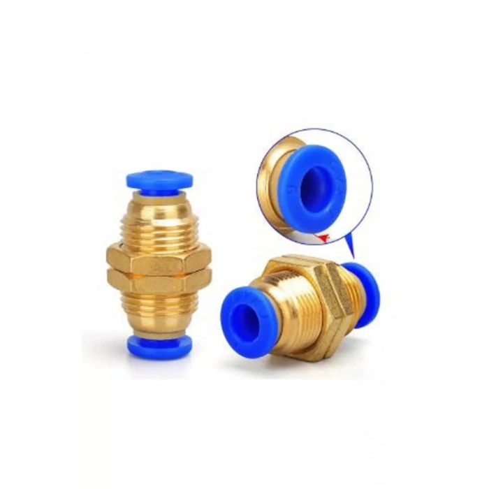 Pnömatik Perde Geçişli Nipel 8mm