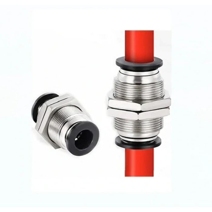 Pnömatik Perde Geçişli Nipel 8mm