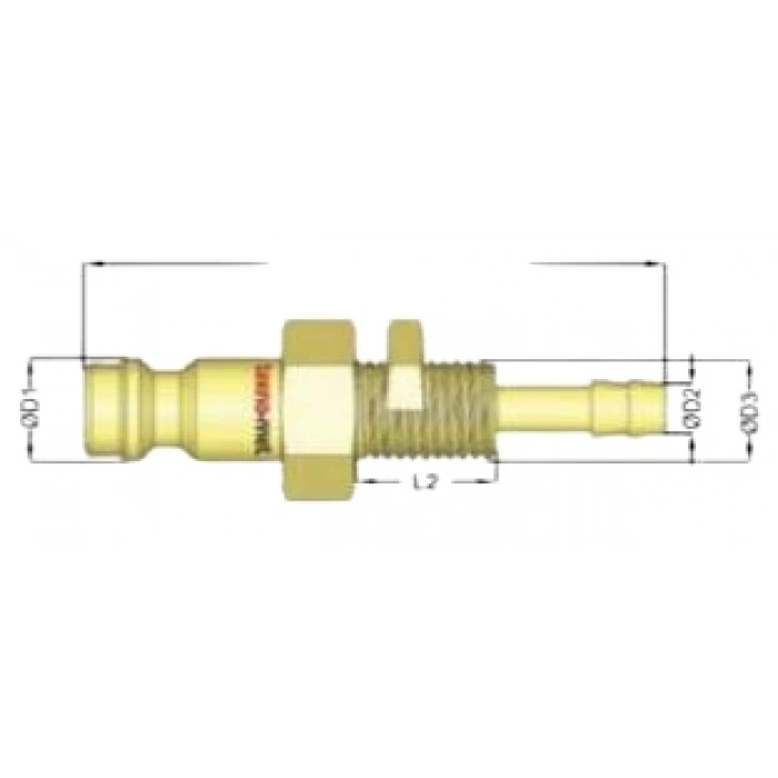 Pnömatik Sarı Stoper Otomatik Rekor Perde Geçişli Hortum Uç T26 - 6mm