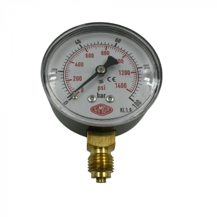 ManometreAlttan Çıkışlı Kuru Tip Q63 - 0 - 100 Bar 1/4