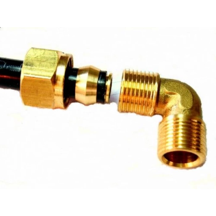 Sarı Pirinç Yüksüklü Dirsek 8mm - 1/8