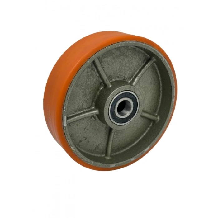 Transpalet Tekeri Döküm Poliüretan Kaplamalı Bilyalı Rulmanlı 200x50x20