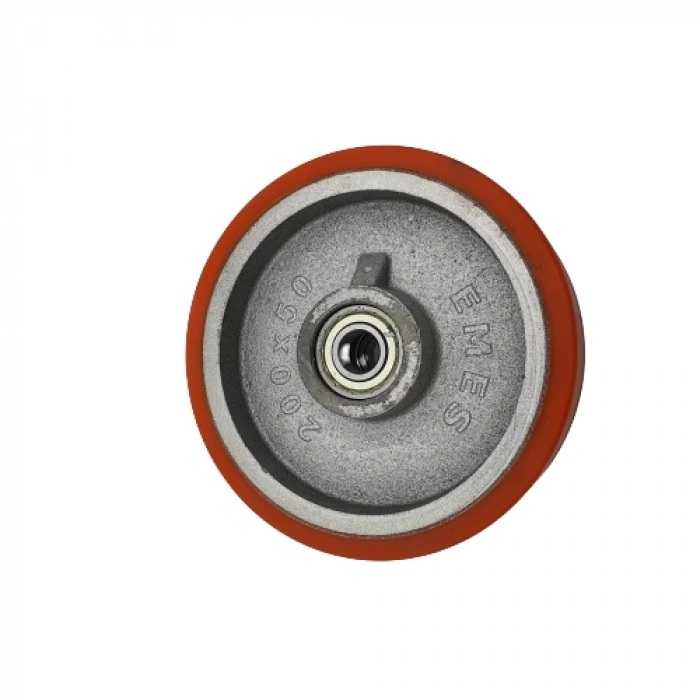 Transpalet Tekeri Döküm Poliüretan Kaplamalı Bilyalı Rulmanlı 200x50x20