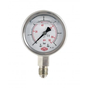 Manometre Gliserinli Alttan Çıkışlı Q63 - 0 - 16 Bar 1/4