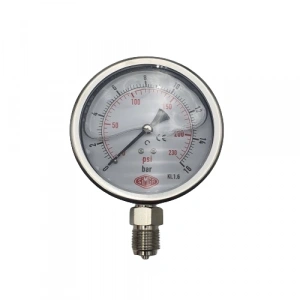 Manometre Gliserinli Alttan Çıkışlı Q100 - 0 - 16 Bar 1/2