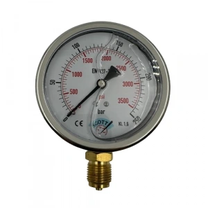 Manometre Gliserinli Alttan Çıkışlı Q100 - 0 - 250 Bar 1/2