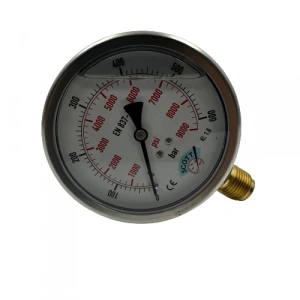 Manometre Gliserinli Alttan Çıkışlı Q100 - 0 - 600 Bar 1/2