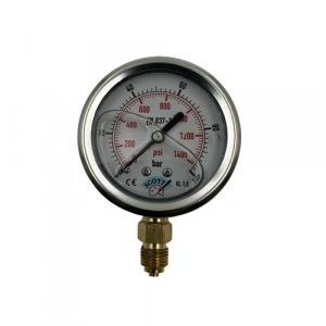 Manometre Gliserinli Alttan Çıkışlı Q63 - 0 - 100 Bar 1/4