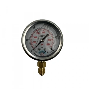 Manometre Gliserinli Alttan Çıkışlı Q63 - 0 - 250 Bar 1/4
