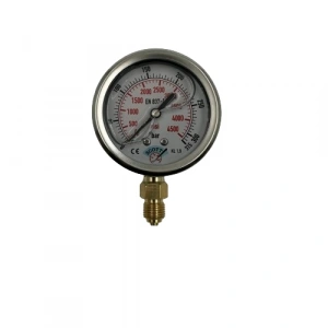 Manometre Gliserinli Alttan Çıkışlı Q63 - 0 - 315 Bar 1/4