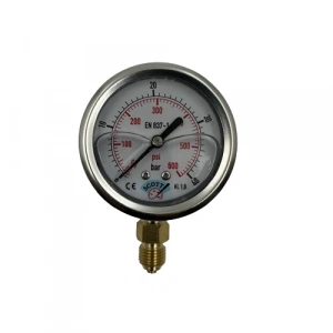 Manometre Gliserinli Alttan Çıkışlı Q63 - 0 - 40 Bar 1/4