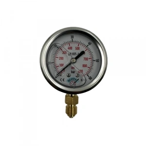 Manometre Gliserinli Alttan Çıkışlı Q63 - 0 - 60 Bar 1/4