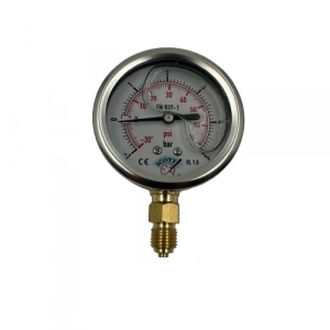 Manometre Gliserinli Alttan Çıkışlı Q63 - 0 - 1 + 5 Bar 1/4