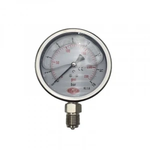 Manometre Gliserinli Alttan Çıkışlı Q100 - 0 - 16 Bar 1/2