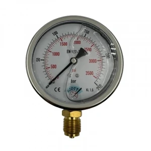 Manometre Gliserinli Alttan Çıkışlı Q100 - 0 - 250 Bar 1/2