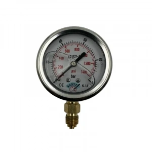 Manometre Gliserinli Alttan Çıkışlı Q63 - 0 - 100 Bar 1/4